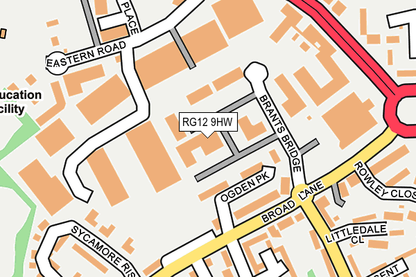 RG12 9HW map - OS OpenMap – Local (Ordnance Survey) RG12 9HW map - OS OpenMap – Local (Ordnance Survey)