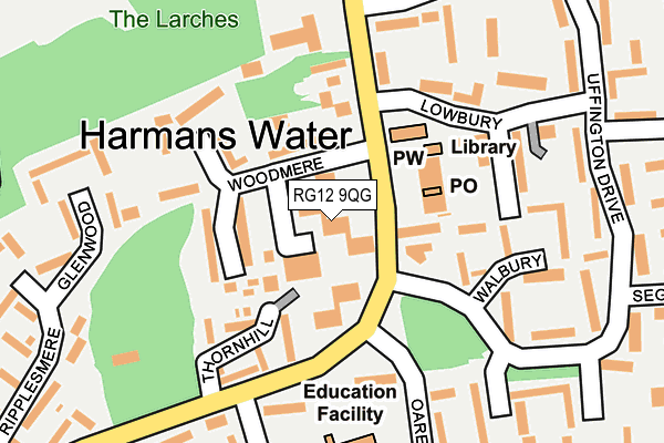 RG12 9QG map - OS OpenMap – Local (Ordnance Survey) RG12 9QG map - OS OpenMap – Local (Ordnance Survey)
