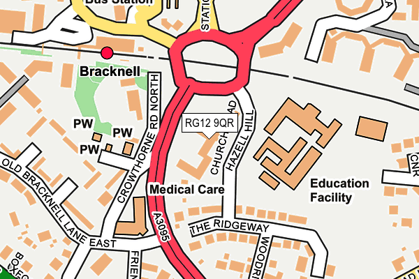 RG12 9QR map - OS OpenMap – Local (Ordnance Survey)