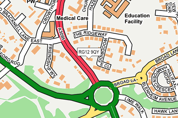 RG12 9QY map - OS OpenMap – Local (Ordnance Survey) RG12 9QY map - OS OpenMap – Local (Ordnance Survey)
