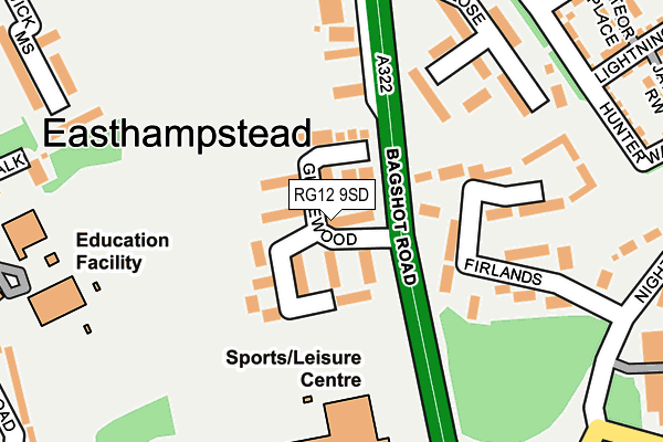 RG12 9SD map - OS OpenMap – Local (Ordnance Survey) RG12 9SD map - OS OpenMap – Local (Ordnance Survey)