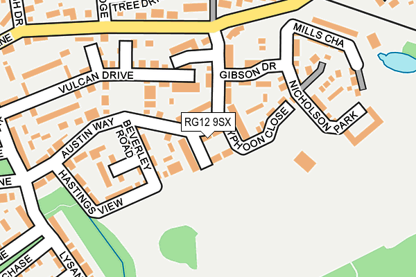 RG12 9SX map - OS OpenMap – Local (Ordnance Survey) RG12 9SX map - OS OpenMap – Local (Ordnance Survey)