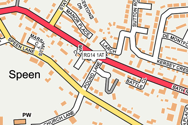 RG14 1AT map - OS OpenMap – Local (Ordnance Survey) RG14 1AT map - OS OpenMap – Local (Ordnance Survey)