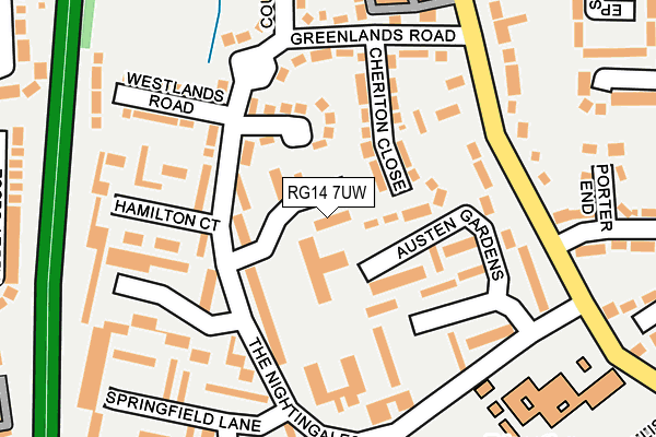 RG14 7UW map - OS OpenMap – Local (Ordnance Survey) RG14 7UW map - OS OpenMap – Local (Ordnance Survey)