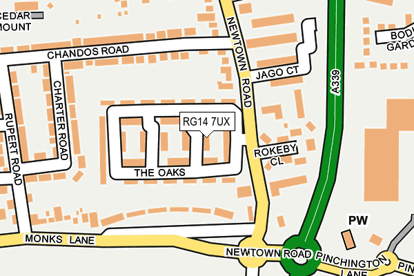 RG14 7UX map - OS OpenMap – Local (Ordnance Survey) RG14 7UX map - OS OpenMap – Local (Ordnance Survey)