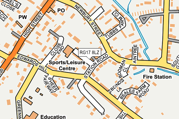 RG17 8LZ map - OS OpenMap – Local (Ordnance Survey) RG17 8LZ map - OS OpenMap – Local (Ordnance Survey)