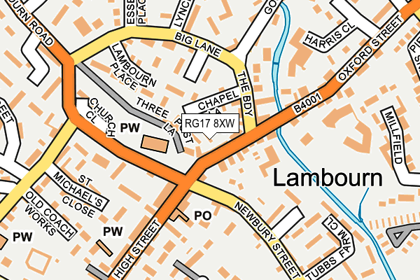RG17 8XW map - OS OpenMap – Local (Ordnance Survey) RG17 8XW map - OS OpenMap – Local (Ordnance Survey)