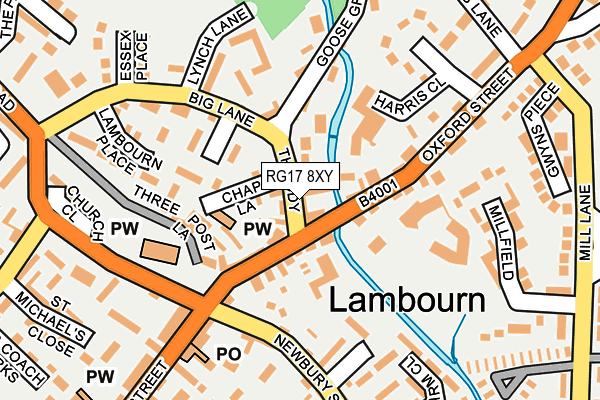 RG17 8XY map - OS OpenMap – Local (Ordnance Survey) RG17 8XY map - OS OpenMap – Local (Ordnance Survey)