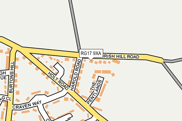 RG17 9XA map - OS OpenMap – Local (Ordnance Survey) RG17 9XA map - OS OpenMap – Local (Ordnance Survey)