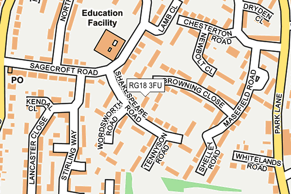 RG18 3FU map - OS OpenMap – Local (Ordnance Survey) RG18 3FU map - OS OpenMap – Local (Ordnance Survey)