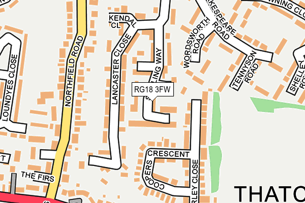 RG18 3FW map - OS OpenMap – Local (Ordnance Survey) RG18 3FW map - OS OpenMap – Local (Ordnance Survey)