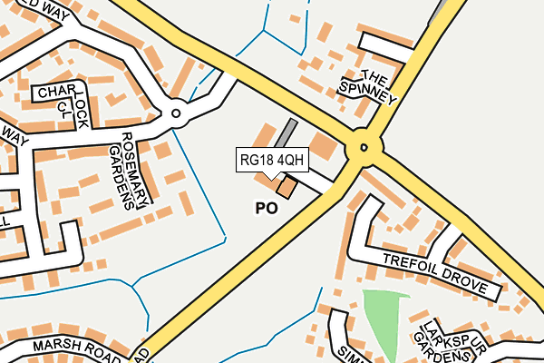 RG18 4QH map - OS OpenMap – Local (Ordnance Survey) RG18 4QH map - OS OpenMap – Local (Ordnance Survey)