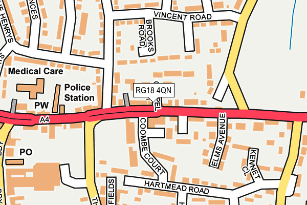 RG18 4QN map - OS OpenMap – Local (Ordnance Survey) RG18 4QN map - OS OpenMap – Local (Ordnance Survey)