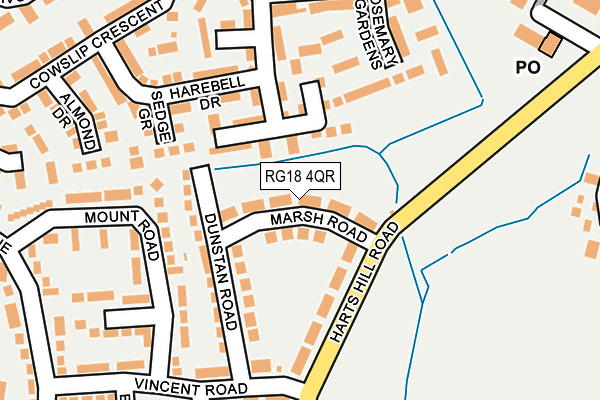 RG18 4QR map - OS OpenMap – Local (Ordnance Survey) RG18 4QR map - OS OpenMap – Local (Ordnance Survey)