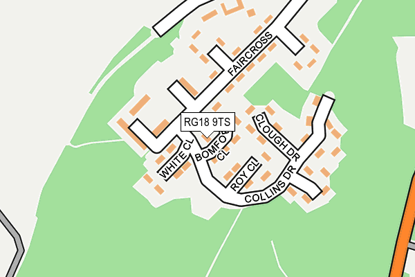 RG18 9TS map - OS OpenMap – Local (Ordnance Survey) RG18 9TS map - OS OpenMap – Local (Ordnance Survey)