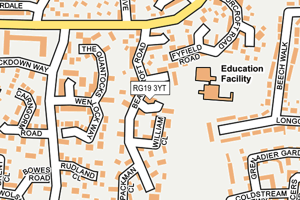 RG19 3YT map - OS OpenMap – Local (Ordnance Survey) RG19 3YT map - OS OpenMap – Local (Ordnance Survey)