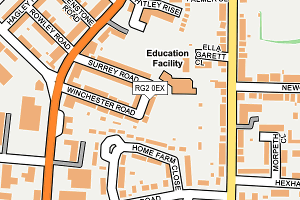 RG2 0EX map - OS OpenMap – Local (Ordnance Survey)