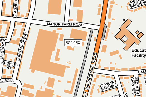 RG2 0RX map - OS OpenMap – Local (Ordnance Survey) RG2 0RX map - OS OpenMap – Local (Ordnance Survey)