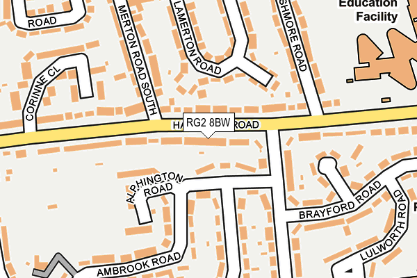 RG2 8BW map - OS OpenMap – Local (Ordnance Survey) RG2 8BW map - OS OpenMap – Local (Ordnance Survey)