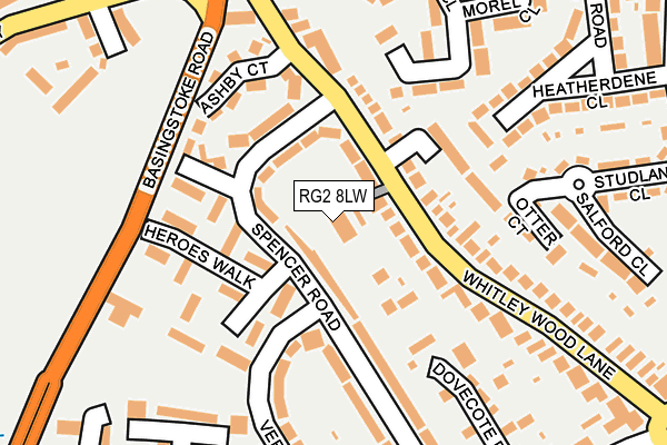 RG2 8LW map - OS OpenMap – Local (Ordnance Survey) RG2 8LW map - OS OpenMap – Local (Ordnance Survey)