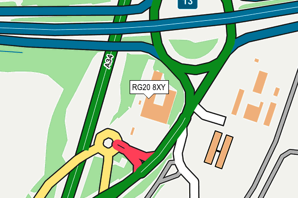 RG20 8XY map - OS OpenMap – Local (Ordnance Survey) RG20 8XY map - OS OpenMap – Local (Ordnance Survey)