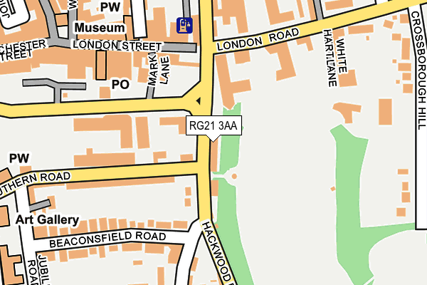RG21 3AA map - OS OpenMap – Local (Ordnance Survey) RG21 3AA map - OS OpenMap – Local (Ordnance Survey)