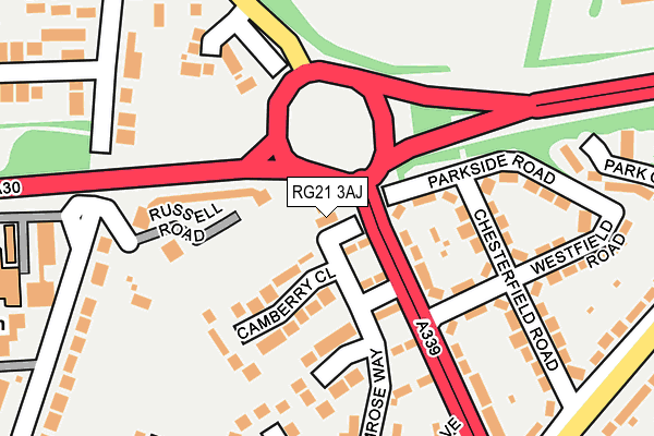 RG21 3AJ map - OS OpenMap – Local (Ordnance Survey) RG21 3AJ map - OS OpenMap – Local (Ordnance Survey)