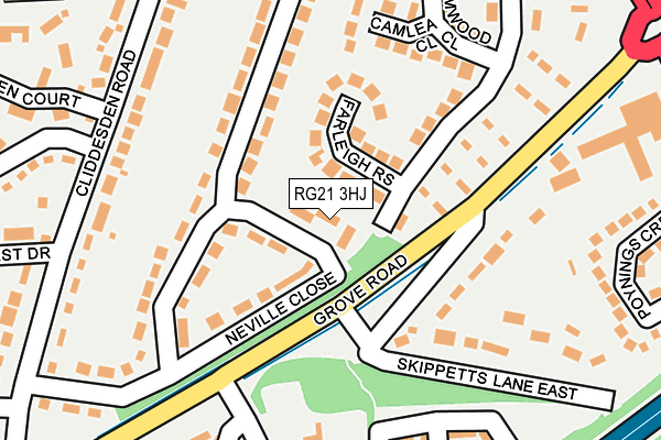 RG21 3HJ map - OS OpenMap – Local (Ordnance Survey) RG21 3HJ map - OS OpenMap – Local (Ordnance Survey)