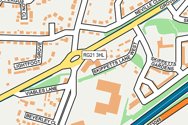 RG21 3HL map - OS OpenMap – Local (Ordnance Survey) RG21 3HL map - OS OpenMap – Local (Ordnance Survey)
