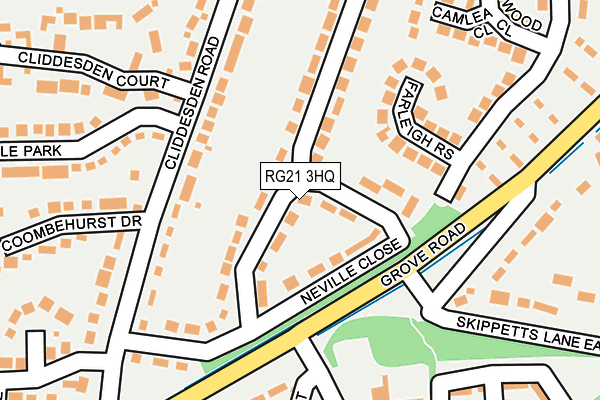 RG21 3HQ map - OS OpenMap – Local (Ordnance Survey) RG21 3HQ map - OS OpenMap – Local (Ordnance Survey)