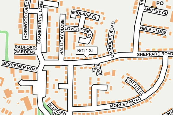 RG21 3JL map - OS OpenMap – Local (Ordnance Survey) RG21 3JL map - OS OpenMap – Local (Ordnance Survey)