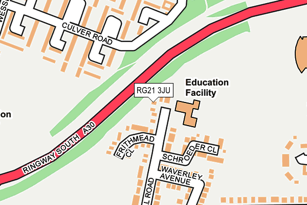 RG21 3JU map - OS OpenMap – Local (Ordnance Survey) RG21 3JU map - OS OpenMap – Local (Ordnance Survey)
