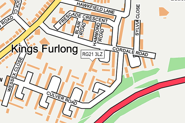 RG21 3LZ map - OS OpenMap – Local (Ordnance Survey) RG21 3LZ map - OS OpenMap – Local (Ordnance Survey)