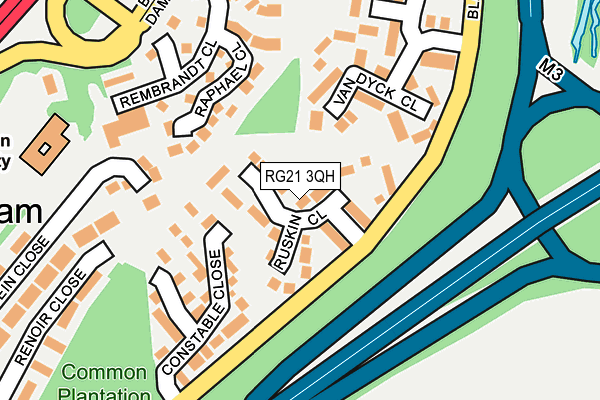 RG21 3QH map - OS OpenMap – Local (Ordnance Survey) RG21 3QH map - OS OpenMap – Local (Ordnance Survey)