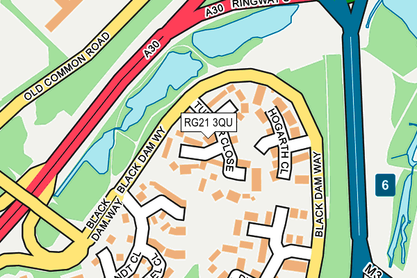 RG21 3QU map - OS OpenMap – Local (Ordnance Survey) RG21 3QU map - OS OpenMap – Local (Ordnance Survey)