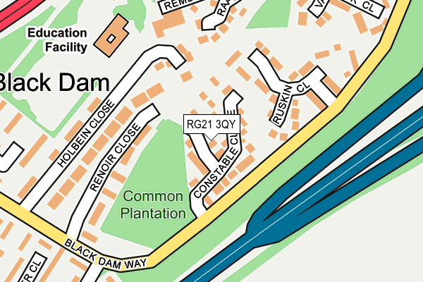 RG21 3QY map - OS OpenMap – Local (Ordnance Survey) RG21 3QY map - OS OpenMap – Local (Ordnance Survey)