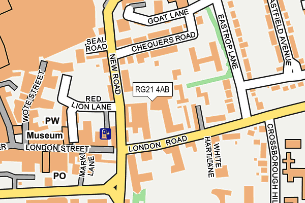 RG21 4AB map - OS OpenMap – Local (Ordnance Survey) RG21 4AB map - OS OpenMap – Local (Ordnance Survey)