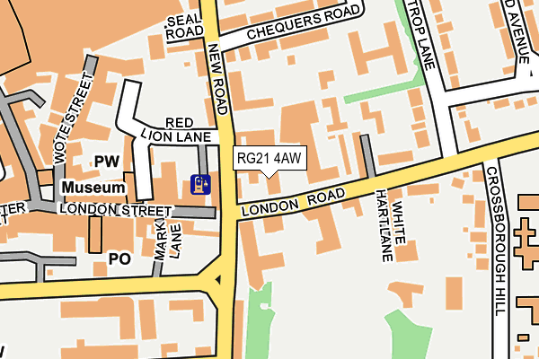 RG21 4AW map - OS OpenMap – Local (Ordnance Survey) RG21 4AW map - OS OpenMap – Local (Ordnance Survey)
