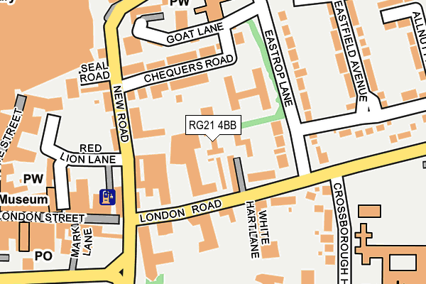 RG21 4BB map - OS OpenMap – Local (Ordnance Survey) RG21 4BB map - OS OpenMap – Local (Ordnance Survey)