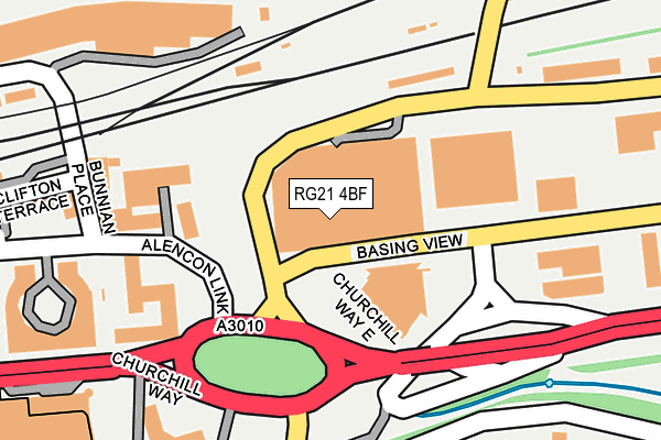 RG21 4BF map - OS OpenMap – Local (Ordnance Survey) RG21 4BF map - OS OpenMap – Local (Ordnance Survey)
