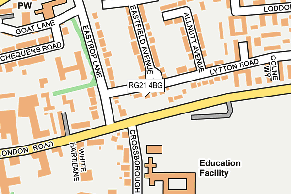RG21 4BG map - OS OpenMap – Local (Ordnance Survey) RG21 4BG map - OS OpenMap – Local (Ordnance Survey)