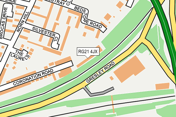 RG21 4JX map - OS OpenMap – Local (Ordnance Survey) RG21 4JX map - OS OpenMap – Local (Ordnance Survey)