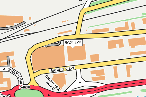 RG21 4YY map - OS OpenMap – Local (Ordnance Survey) RG21 4YY map - OS OpenMap – Local (Ordnance Survey)