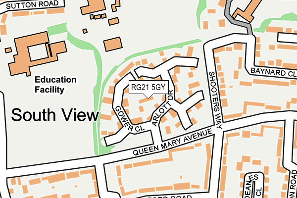 RG21 5GY map - OS OpenMap – Local (Ordnance Survey) RG21 5GY map - OS OpenMap – Local (Ordnance Survey)