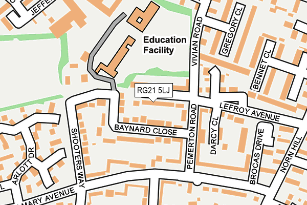 RG21 5LJ map - OS OpenMap – Local (Ordnance Survey)