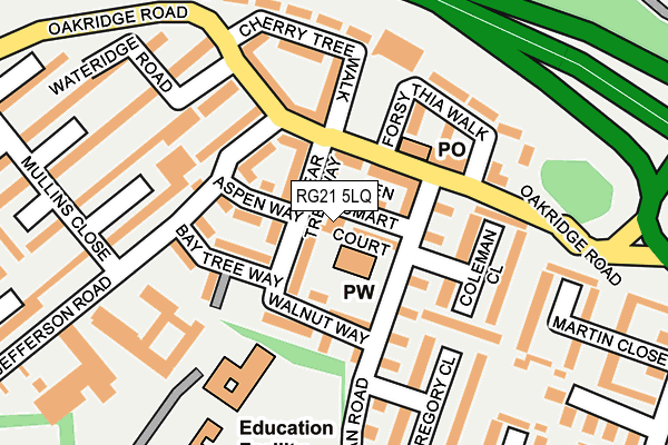 RG21 5LQ map - OS OpenMap – Local (Ordnance Survey) RG21 5LQ map - OS OpenMap – Local (Ordnance Survey)