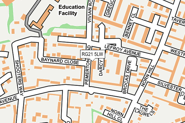 RG21 5LW map - OS OpenMap – Local (Ordnance Survey) RG21 5LW map - OS OpenMap – Local (Ordnance Survey)