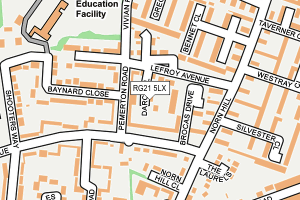 RG21 5LX map - OS OpenMap – Local (Ordnance Survey) RG21 5LX map - OS OpenMap – Local (Ordnance Survey)