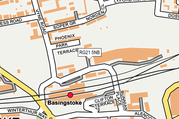 RG21 5NB map - OS OpenMap – Local (Ordnance Survey) RG21 5NB map - OS OpenMap – Local (Ordnance Survey)