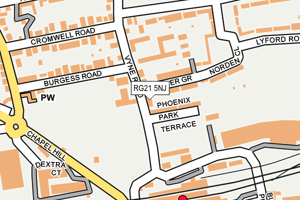 RG21 5NJ map - OS OpenMap – Local (Ordnance Survey) RG21 5NJ map - OS OpenMap – Local (Ordnance Survey)